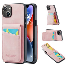 iPhone 15 Plus Case Fierre Shann With 5 Card Slots - Pink