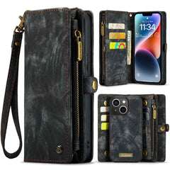 iPhone 15 Plus Case Multi-slot Detachable Wallet - Black