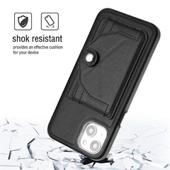 iPhone 15 Plus Case PU Leather with Two Card Slots - Black