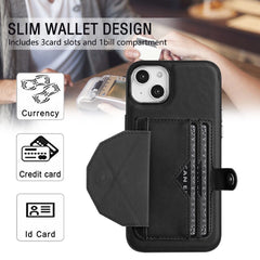 iPhone 15 Plus Case PU Leather with Two Card Slots - Black