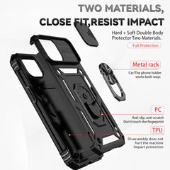 iPhone 15 Plus Case With Sliding Camshield Cover - Black