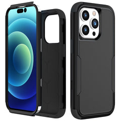 iPhone 15 Pro Case Commuter Shockproof Armor Heavy Duty - Black