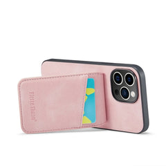 iPhone 15 Pro Case Fierre Shann With 5 Card Slots - Pink