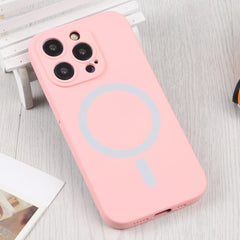 iPhone 15 Pro Case MagSafe Magnetic Ring Made With Silicone - Pink