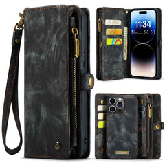 iPhone 15 Pro Case Multi-slot Detachable Wallet - Black