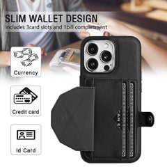 iPhone 15 Pro Case PU Leather with Two Card Slots - Black