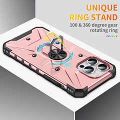 iPhone 15 Pro Case with Metal Ring Holder - Rose Gold