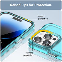 iPhone 15 Pro Max Case Candy Series Shockproof Transparent Blue