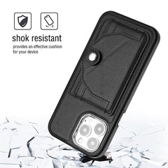 iPhone 15 Pro Max Case PU Leather with Two Card Slots - Black