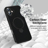 iPhone 16 Case Carbon Fiber MagSafe Holder - Black