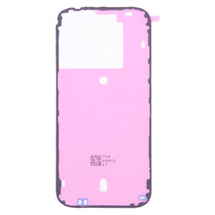 iPhone 16 Pro back housing cover adhesive in pink with black edges, designed for secure attachment and durable protection.