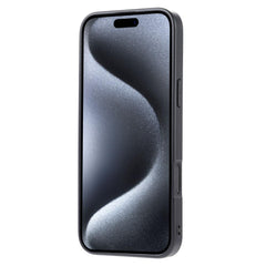 iPhone 16 Pro Case Calfskin Card Slot TPU Hybrid PU - Black