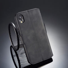 iPhone XR Case DG.MING PU Leather Flip Wallet - Black