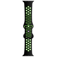 Liquid Silicone Strap For Apple Watch 41mm / 40mm / 38mm - Black + Green