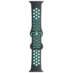 Liquid Silicone Strap For Apple Watch 41mm / 40mm / 38mm - Grey + Teal