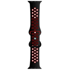 Liquid Silicone Strap For Apple Watch 49mm / 45mm / 44mm / 42mm - Black + Crimson