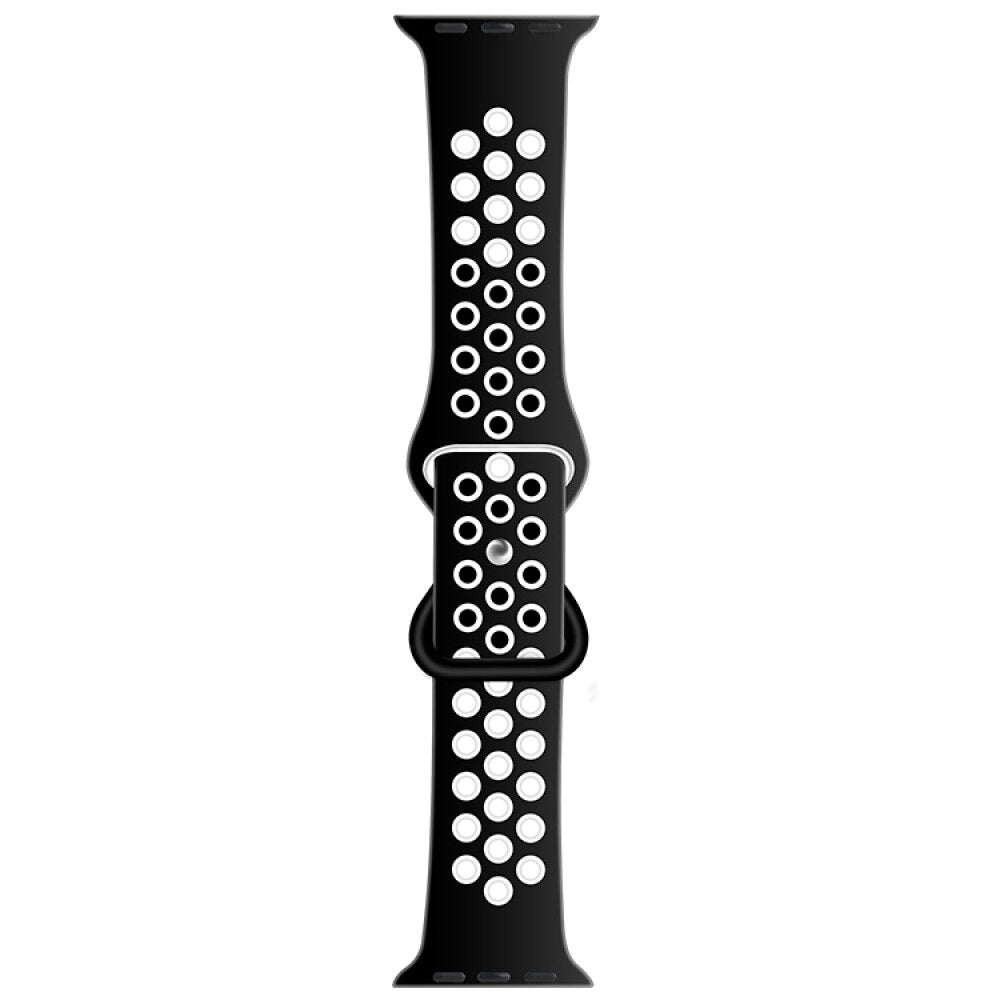 Liquid Silicone Strap For Apple Watch 49mm / 45mm / 44mm / 42mm - Black + White