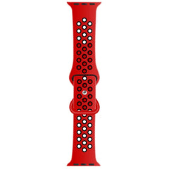 Liquid Silicone Strap For Apple Watch 49mm / 45mm / 44mm / 42mm - Red + Black