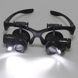 Magnifying Glasses Eyewear Magnifier Loupe with LED Light for Repair