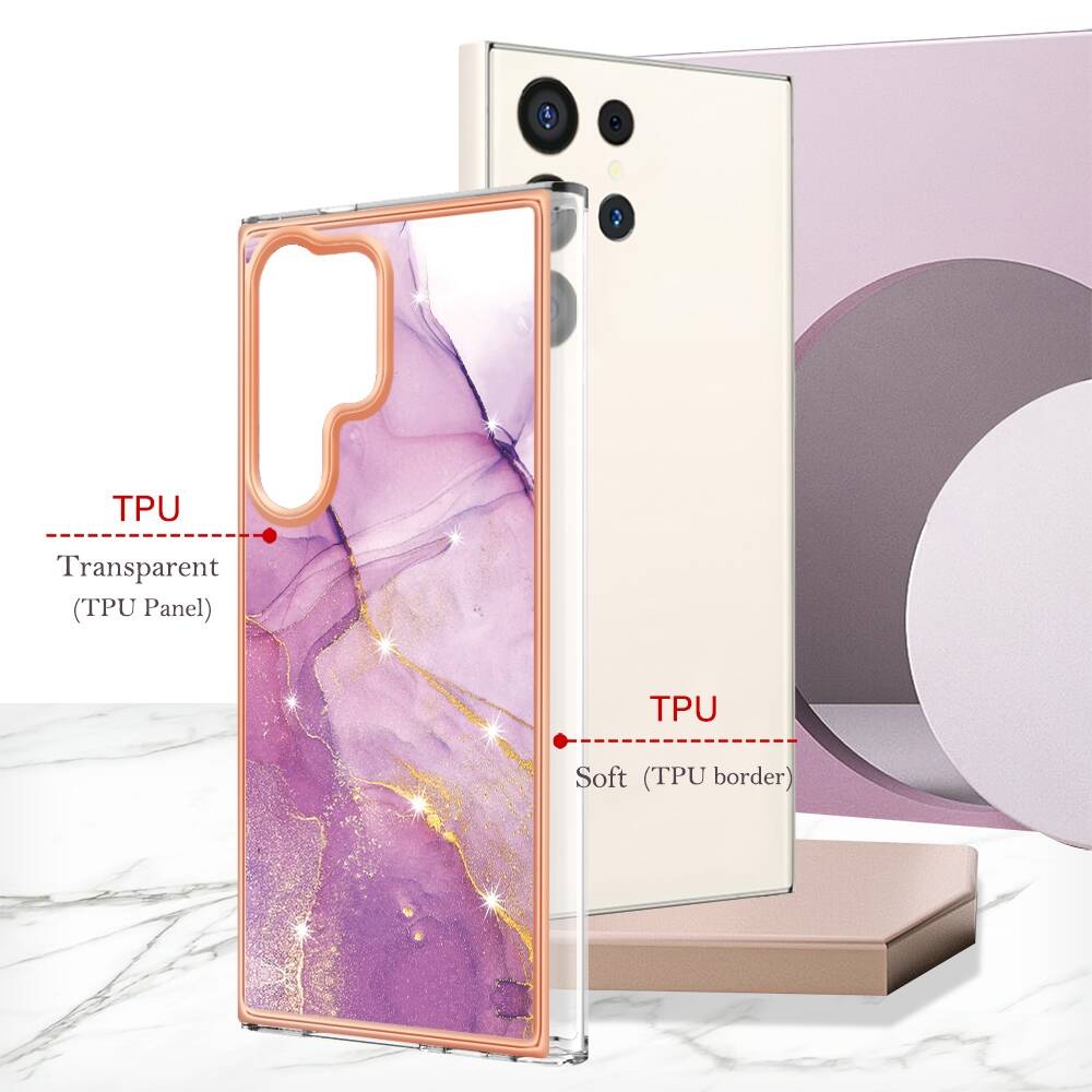 Samsung Galaxy S24 Ultra 5G Case Marble Dual-side IMD - Purple