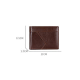 Men Wallet Stitching Leather RFID Anti-Theft Wallet - Coffee