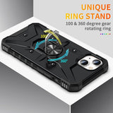 iPhone 15 Plus Case Shockproof Ring Holder - Black