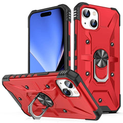 iPhone 15 Plus Case Back Metal Ring Holder - Red