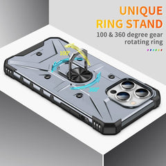 iPhone 15 Pro Case Protective Metal Ring Holder - Grey