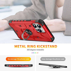 iPhone 15 Pro Case Protective Metal Ring Holder - Red