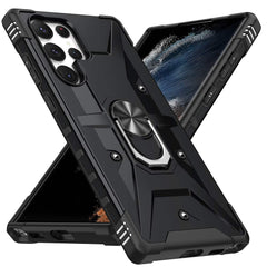 Samsung Galaxy S23 Ultra 5G Case TPU and PC Ring Holder - Black