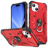 iPhone 15 Case Ring Holder Shockproof TPU and PC - Red