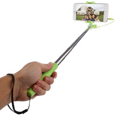 Mini Selfie Stick Monopod Multifunction Wire Controlled Extendable - Green