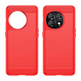 OnePlus 11 Case Brushed Texture TPU Fiber - Red