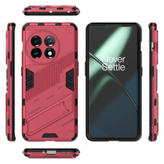 OnePlus 11 5G Case Punk Armor Invisible Holder - Light Red