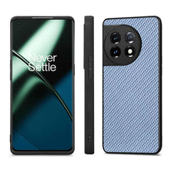 OnePlus 11 Case Carbon Fiber Texture Leather - Blue