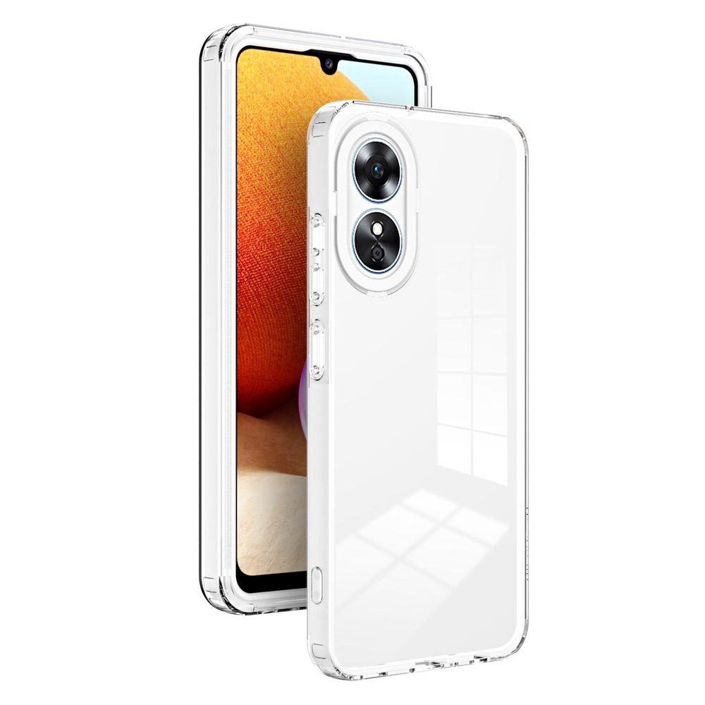 OPPO A17 4G Case Shockproof TPU Color PC Frame - White Transparent