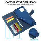 OPPO A72 5G, A73 5G, A53 5G Case PU Leather Flip Wallet - Blue