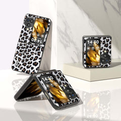 OPPO Find N3 Flip Case ABEEL Black Edge Leopard - Silver Leopard