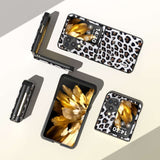 OPPO Find N3 Flip Case ABEEL Black Edge Leopard - Silver Leopard
