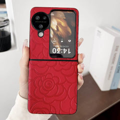 OPPO Find N3 Flip Case Impression Flower Pattern Protective - Red