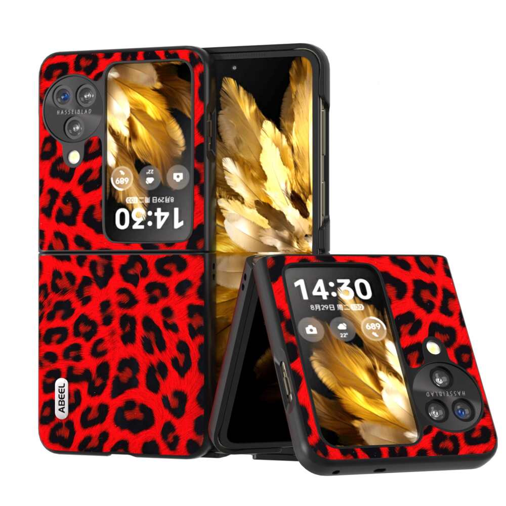 OPPO Find N3 Flip Case Protective Edge Leopard - Red Leopard