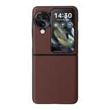 OPPO Find N3 Flip Case With PC and PU Leather - Brown