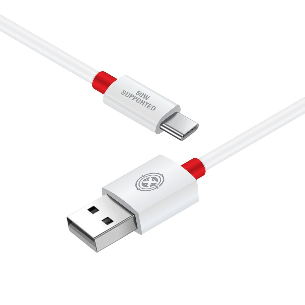 USB C Cable Fast Charging Data Cable 50W 1M - White