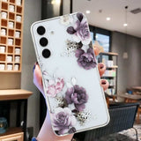 Samsung Galaxy A35 Case Peony Painting Pattern - White