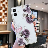 Samsung Galaxy A05 Case Peony Painting Pattern - White