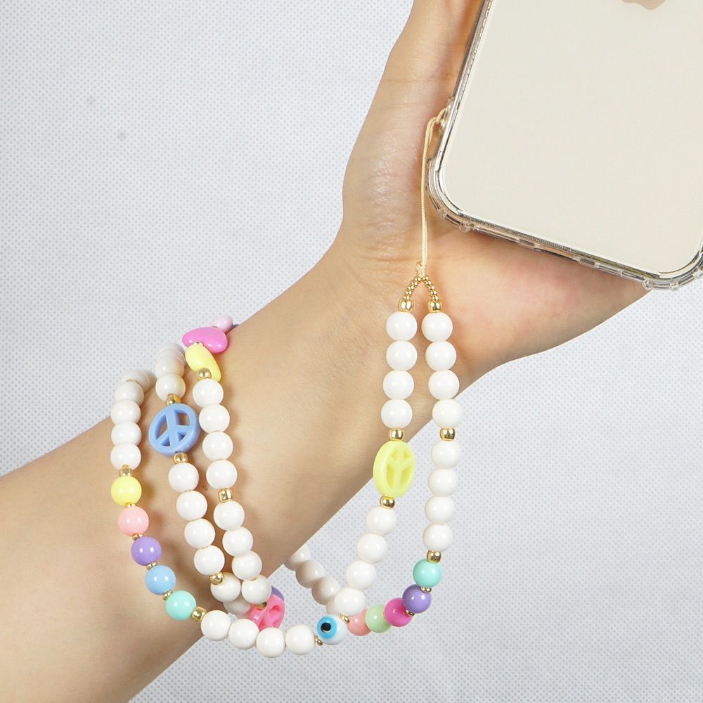 Phone Strap Long Hand-woven Color Soft Pottery Phone Chain