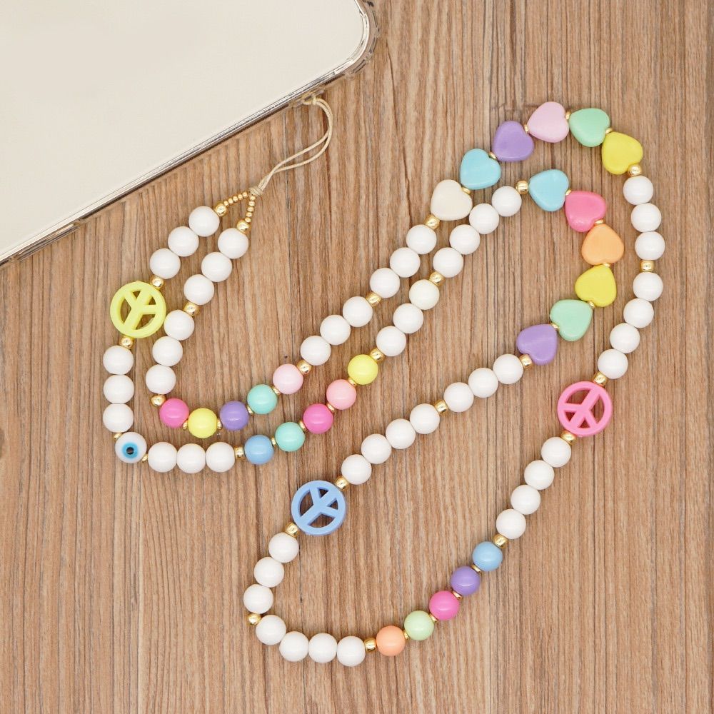 Phone Strap Long Hand-woven Color Soft Pottery Phone Chain