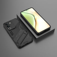 VIVO V27 / V27 Pro Case TPU and PC Invisible Holder - Black