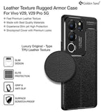 Vivo V29 Case Protective litchi leather texture TPU - Black