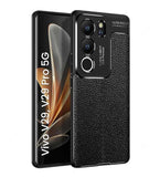 Vivo V29 Case Protective litchi leather texture TPU - Black